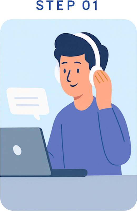 STEP01 お問い合わせ・ヒアリングのイラスト